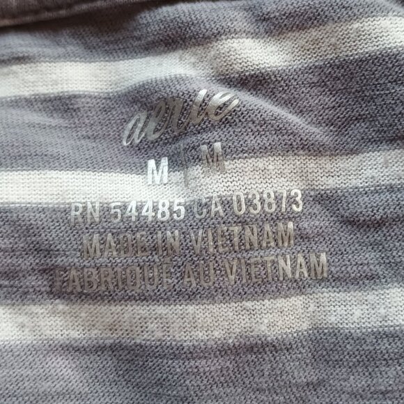 Aerie Distressed Grey Striped Tee - Picture 3 of 3